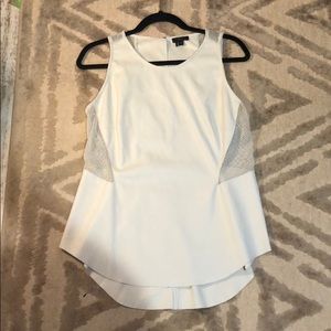 Super cute white leather and mesh tank top